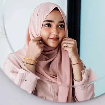 Jadive 7 Pcs Islamic Tasbih Prayer Beads Muslim Bracelets 33-Bead 6mm Round Bead Misbaha and Tasbih Bracelet Muslim Rosary Jewelry for Women Islam Gifts Eid Gifts(Fresh Style)