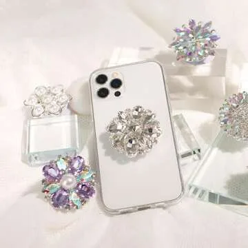 DALSTONE Bling Bling Flower Shape Phone Grip & Stand