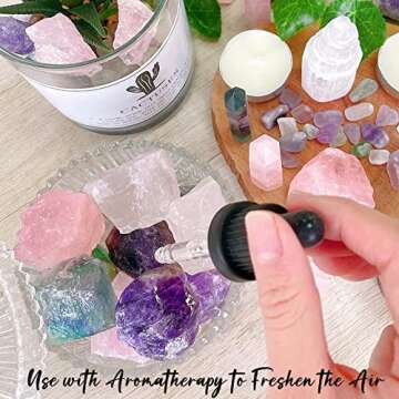ZHIYUXI 2-inch Raw Crystals - Amethyst, Rose Quartz, Clear Quartz & Fluorite Set for Healing, Decor ...