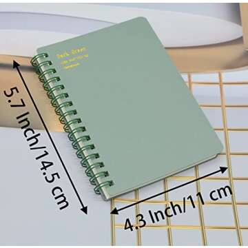 Yansanido Spiral Notebook, 8 Pcs 4 Color A6 Size Thick Plastic Hardcover 8mm Ruled Paper 80 Sheets (...