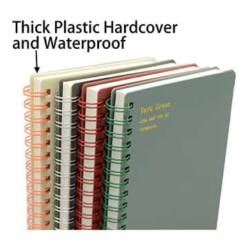 Yansanido Spiral Notebook, 8 Pcs 4 Color A6 Size Thick Plastic Hardcover 8mm Ruled Paper 80 Sheets (160 Pages) Journal for School and Office Supplies (8 Pcs A6)
