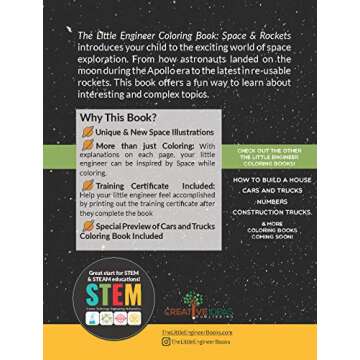 The Little Engineer Coloring Book: Space and Rockets: Fun and Educational Coloring Book for Preschool and Elementary Children