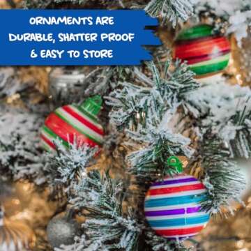 The Treemendous Ornament Decorator - Christmas Tree Ornament Decorating Kit & 6 Pack Ornament Combo Pack - Holiday Arts and Crafts Activity for Kids Ages 3 and Up
