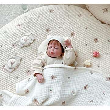 Baby Squirrel Play Mat - Soft Cotton for Infants