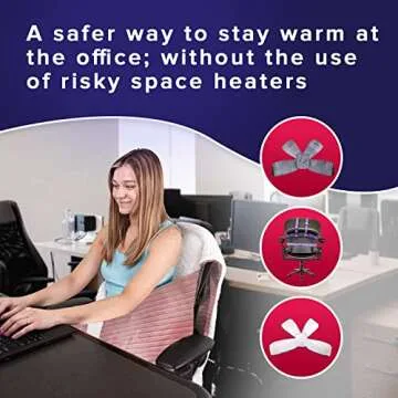 The Original Office Chair Blanket by SnuggleBack; Cozy Comfy Office Desk Chair Wrap Attaches for Convenient Heat and Hands-Free. Stay Warm In The Winter or Summer. Sherpa Fur Lining