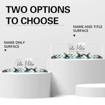 DOCRAGI Custom Acrylic Name Plate for Desk, Personalized Office Desk Accessories Decor for Women Men...