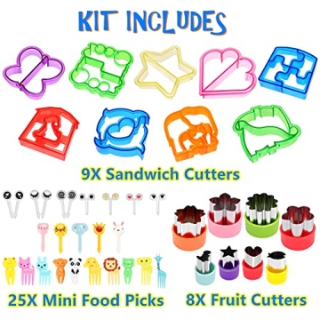 FUNGYAND Sandwich Cutter Set: Fun 45 Piece Lunch Kit