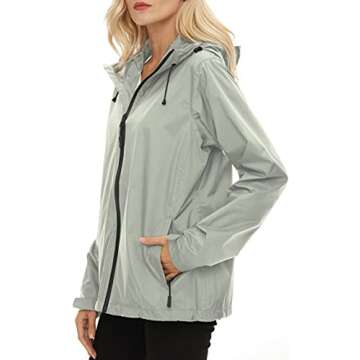 LeSies Women's Rain Jacket Lightweight Waterproof Rain Coat with Hooded Windproof Adjustable Windbre...