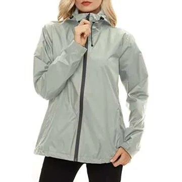 LeSies Women's Lightweight Waterproof Rain Jacket with Hood