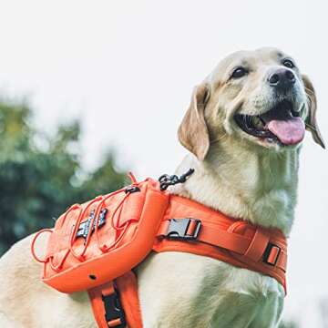 OneTigris Dog Backpack for Medium & Large Dogs, Mammoth Nylon Dog Pack Tactical Backpack Harness wit...