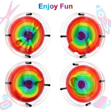 3D Pin Art Toy, Pin Art Sensory Toy for Kids, Large Pin Art Board Size 6.5 x 6.5 Inches, Pin Impression Toy for 3 4 5 6 7 8 9 10+ Year Old Boys Girls, Round Pin Art Fidget Toys for Children (Rainbow)
