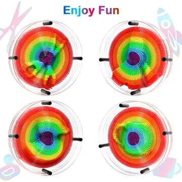 3D Pin Art Toy, Pin Art Sensory Toy for Kids, Large Pin Art Board Size 6.5 x 6.5 Inches, Pin Impression Toy for 3 4 5 6 7 8 9 10+ Year Old Boys Girls, Round Pin Art Fidget Toys for Children (Rainbow)