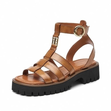 Comfortable BEAU TODAY Women's Gladiator Platform Sandals