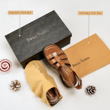 Comfortable BEAU TODAY Women's Gladiator Platform Sandals