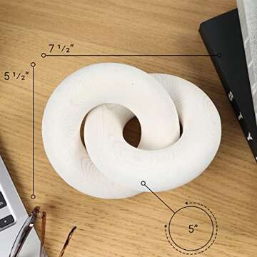 Wavesly White Decor, Wood Knot Decor, Coffee Table Decor Items, Dining Table Decor, Mantle Decor, Mo...