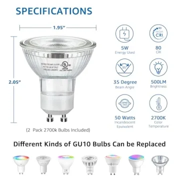 SUNVIE 4 Pack Indoor Up Lights for Modern Decor