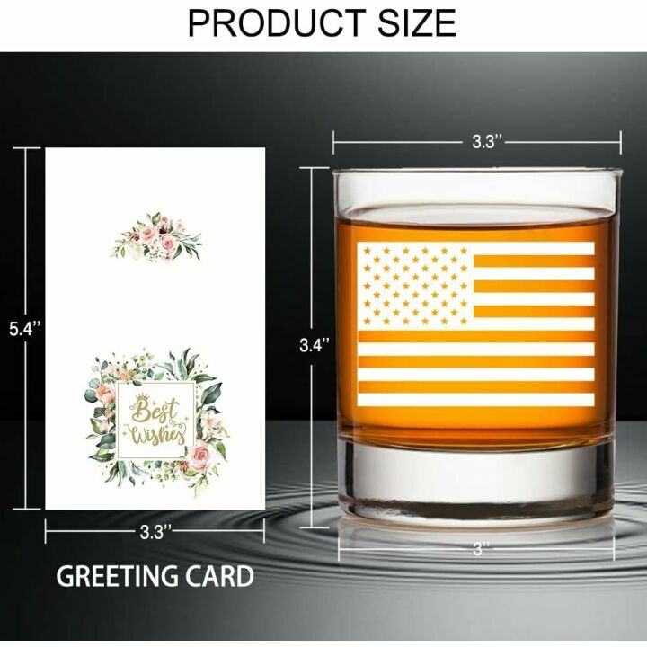 American Flag Whiskey Glass Gift Set for Veterans