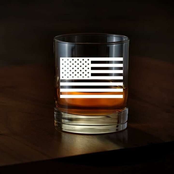 American Flag Whiskey Glass Gift Set for Veterans