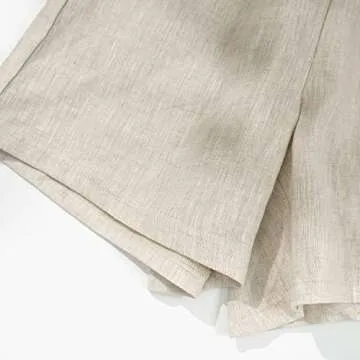 Amazhiyu Women's Linen Casual High Waist Shorts