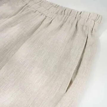 Amazhiyu Women's Linen Casual High Waist Shorts