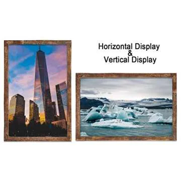QEQRUG 24x36 Rustic Wood Poster Frame Set for Wall Decor