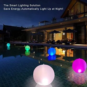 Enchanting Solar Floating Pool Lights - 4 Color Changing Globes