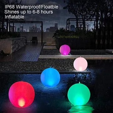 Enchanting Solar Floating Pool Lights - 4 Color Changing Globes