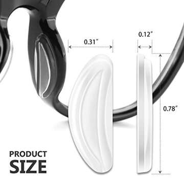 10 Pairs Adhesive Soft Silicone Air Chamber Eyeglass Nose Pads, Comfortable Air Bag Nosepads for Eyeglasses Glasses Sunglasses, 2mm