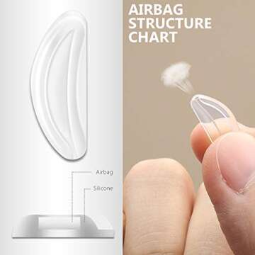 10 Pairs Adhesive Soft Silicone Air Chamber Eyeglass Nose Pads, Comfortable Air Bag Nosepads for Eyeglasses Glasses Sunglasses, 2mm