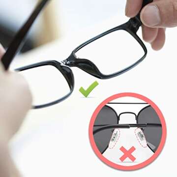 10 Pairs Adhesive Soft Silicone Air Chamber Eyeglass Nose Pads, Comfortable Air Bag Nosepads for Eyeglasses Glasses Sunglasses, 2mm