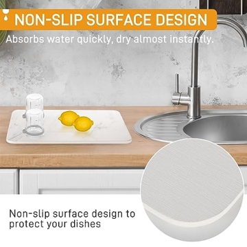 Stone Dish Drying Mat - Super Absorbent & Stylish Kitchen Essential