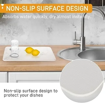 Stone Dish Drying Mat - Super Absorbent & Stylish Kitchen Essential