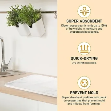 Stone Dish Drying Mat - Super Absorbent & Stylish Kitchen Essential