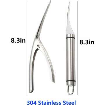 Stainless Steel Shrimp Line Knife & Peeler Set
