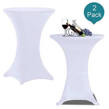 RELIANCER 2 Pack Highboy Cocktail Table Cover - Spandex Stretch Tablecloth