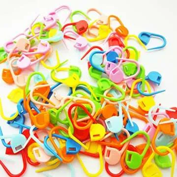 150 Pieces Knitting Crochet Locking Stitch Markers and 3 Big Eye Needles Stitch Needle Clip Counter 10 Colors (Color Ship Randomly)