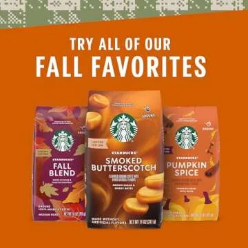 Starbucks Ground Coffee, Pumpkin Spice Naturally Flavored Coffee, 100% Arabica, Limited Edition, 1 Bag (17 Oz)