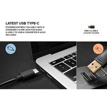 Creative Pebble V2 - Minimalistic 2.0 USB-C Powered Desktop Speakers, 3.5 mm AUX-in, Up to 8W RMS Power for Computers and Laptops, Type-A Adapter Included and Extended Cable (Black)