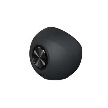 Creative Pebble V2 - Minimalistic 2.0 USB-C Powered Desktop Speakers, 3.5 mm AUX-in, Up to 8W RMS Power for Computers and Laptops, Type-A Adapter Included and Extended Cable (Black)