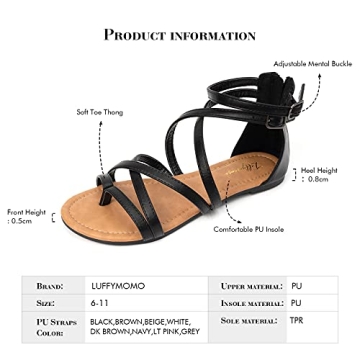 Stylish Gladiator Flat Sandals for Women - Luffymomo