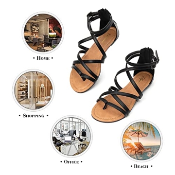 Stylish Gladiator Flat Sandals for Women - Luffymomo