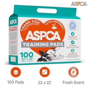 ASPCA Scented Puppy Pads, 100 Count, Dog Pee Pads for Indoor and Outdoor Use