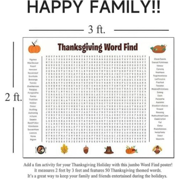 2025 New Jumbo Christmas Search Poster – Giant 36"x24" Wall Game, Poster-Size Word Search, Large H...