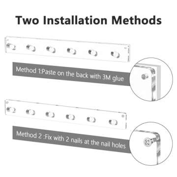 NIUBEE Wall Mounted Jewelry Stand Organizer, 2 Pack Acrylic Necklace Hanger, Bracelets Rings Bangles Display Rack,Best Gift for Girl Women