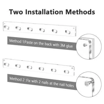 NIUBEE Wall Mounted Jewelry Stand Organizer, 2 Pack Acrylic Necklace Hanger, Bracelets Rings Bangles Display Rack,Best Gift for Girl Women