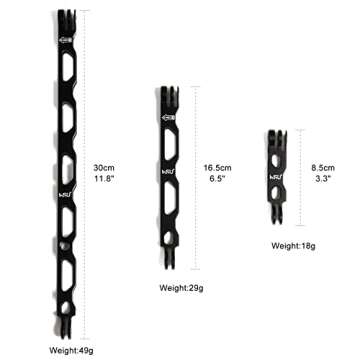 HSU (7 Pcs) All Aluminum Alloy Extension Arm Kit Metal Pole Mount Helmet Stick Extension Arm Mount for GoPro Hero 13/12/11/10/9/8/7/6/5 Black, DJI Osmo Action and More (11.8”/6.5”/3.3”) (Black)