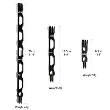 HSU (7 Pcs) All Aluminum Alloy Extension Arm Kit Metal Pole Mount Helmet Stick Extension Arm Mount for GoPro Hero 13/12/11/10/9/8/7/6/5 Black, DJI Osmo Action and More (11.8”/6.5”/3.3”) (Black)