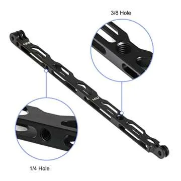 HSU (7 Pcs) All Aluminum Alloy Extension Arm Kit Metal Pole Mount Helmet Stick Extension Arm Mount for GoPro Hero 13/12/11/10/9/8/7/6/5 Black, DJI Osmo Action and More (11.8”/6.5”/3.3”) (Black)