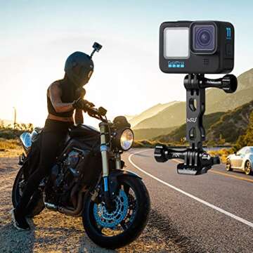 HSU (7 Pcs) All Aluminum Alloy Extension Arm Kit Metal Pole Mount Helmet Stick Extension Arm Mount for GoPro Hero 13/12/11/10/9/8/7/6/5 Black, DJI Osmo Action and More (11.8”/6.5”/3.3”) (Black)