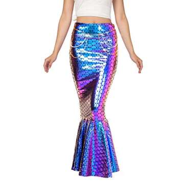Shiny Mermaid Skirt Costume for Halloween Fun - Spooktacular Creations
